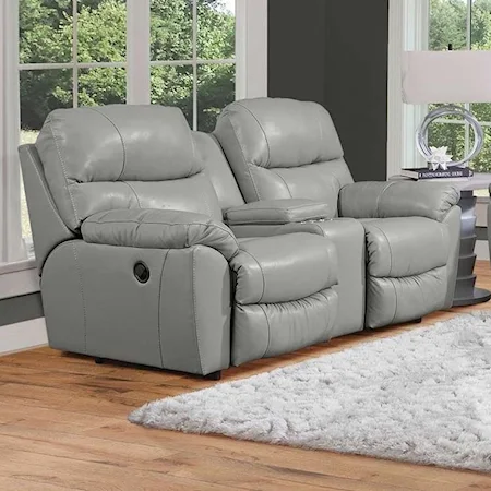 Casual Power Reclining Console Loveseat with USB Port